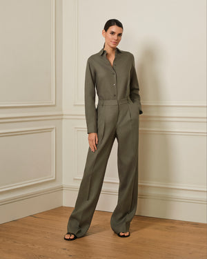 PANTALÓN DE LINO VERDE