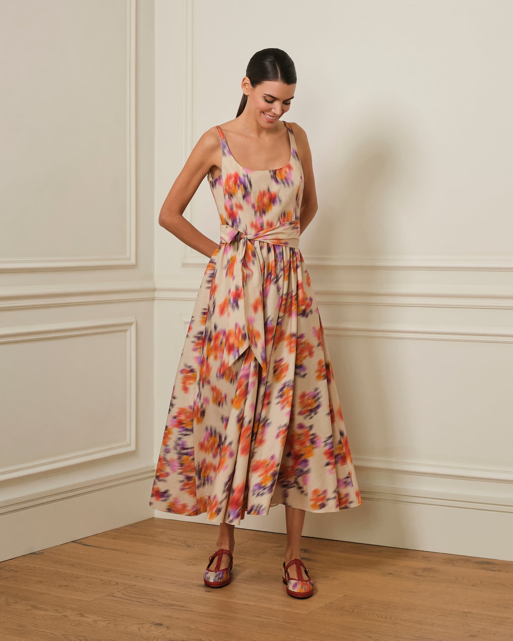 VESTIDO MIDI ESTAMPADO FLORAL