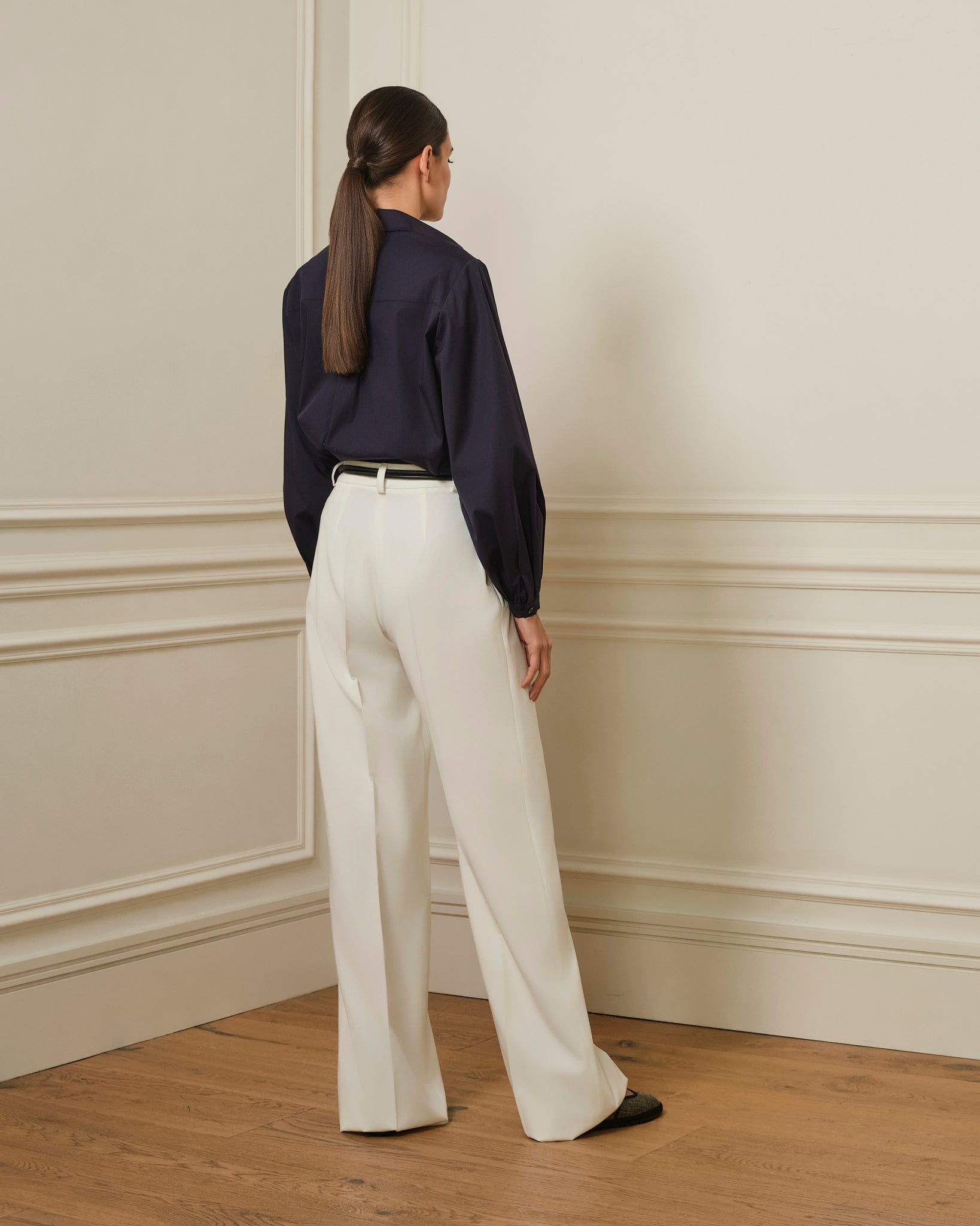 PANTALÓN CON DOBLE PINZA BLANCO