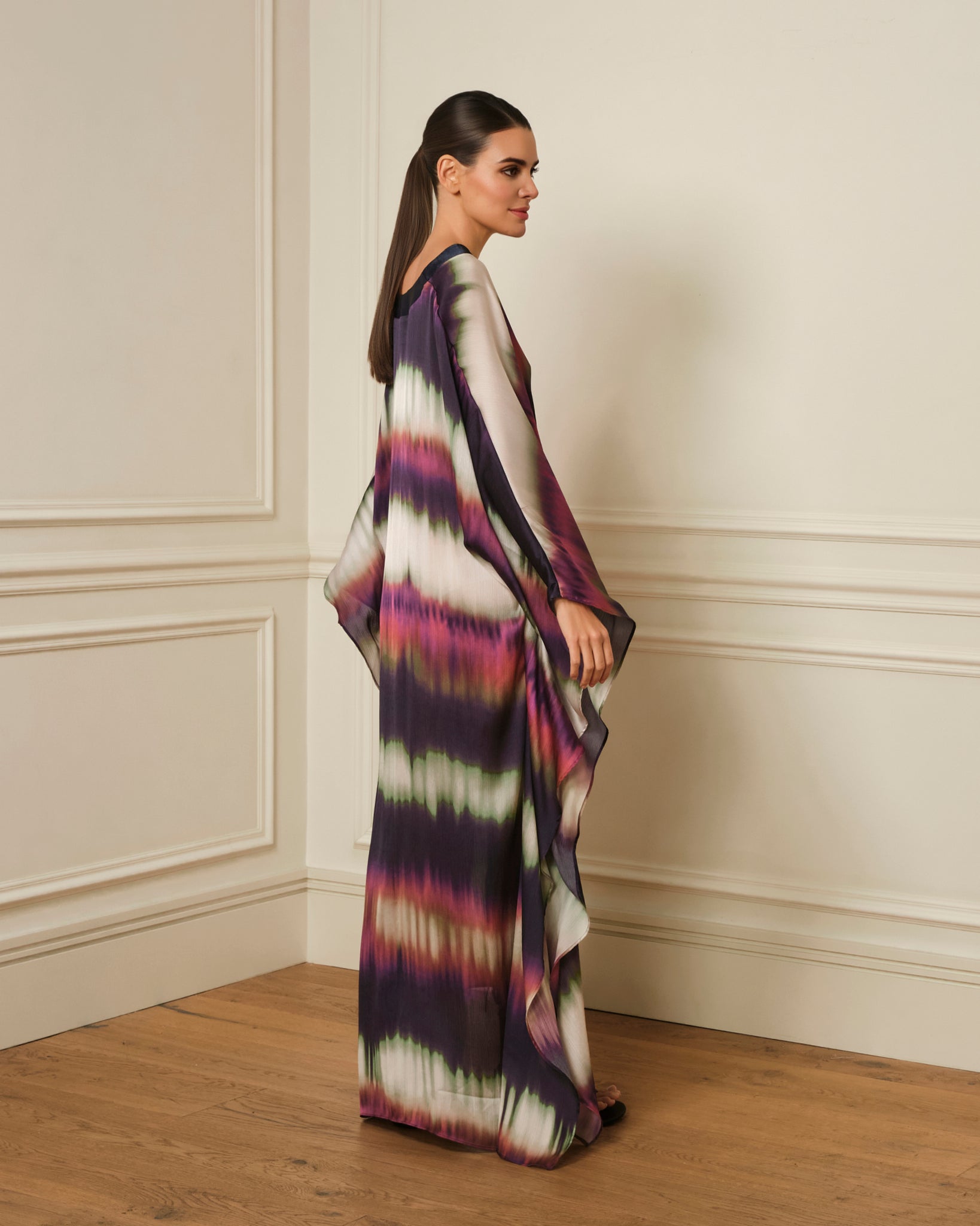 KAFTÁN LARGO ESTAMPADO MORADO