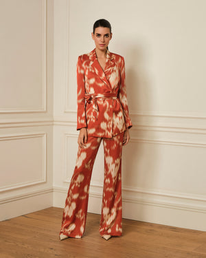 PANTALÓN SATINADO ESTAMPADO ROJO