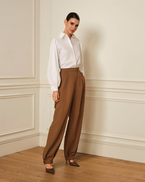 CAMISA DE MANGA ABULLONADA BLANCA