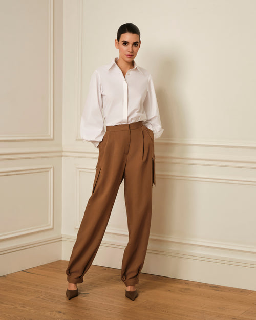 CAMISA DE MANGA ABULLONADA BLANCA