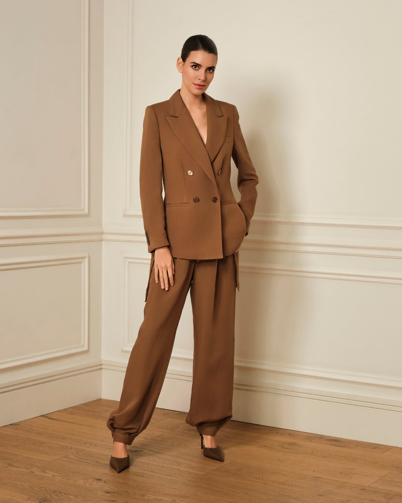 BLAZER CRUZADA MARRÓN