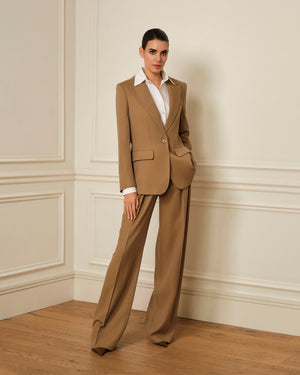 BLAZER DE LINO CAMEL