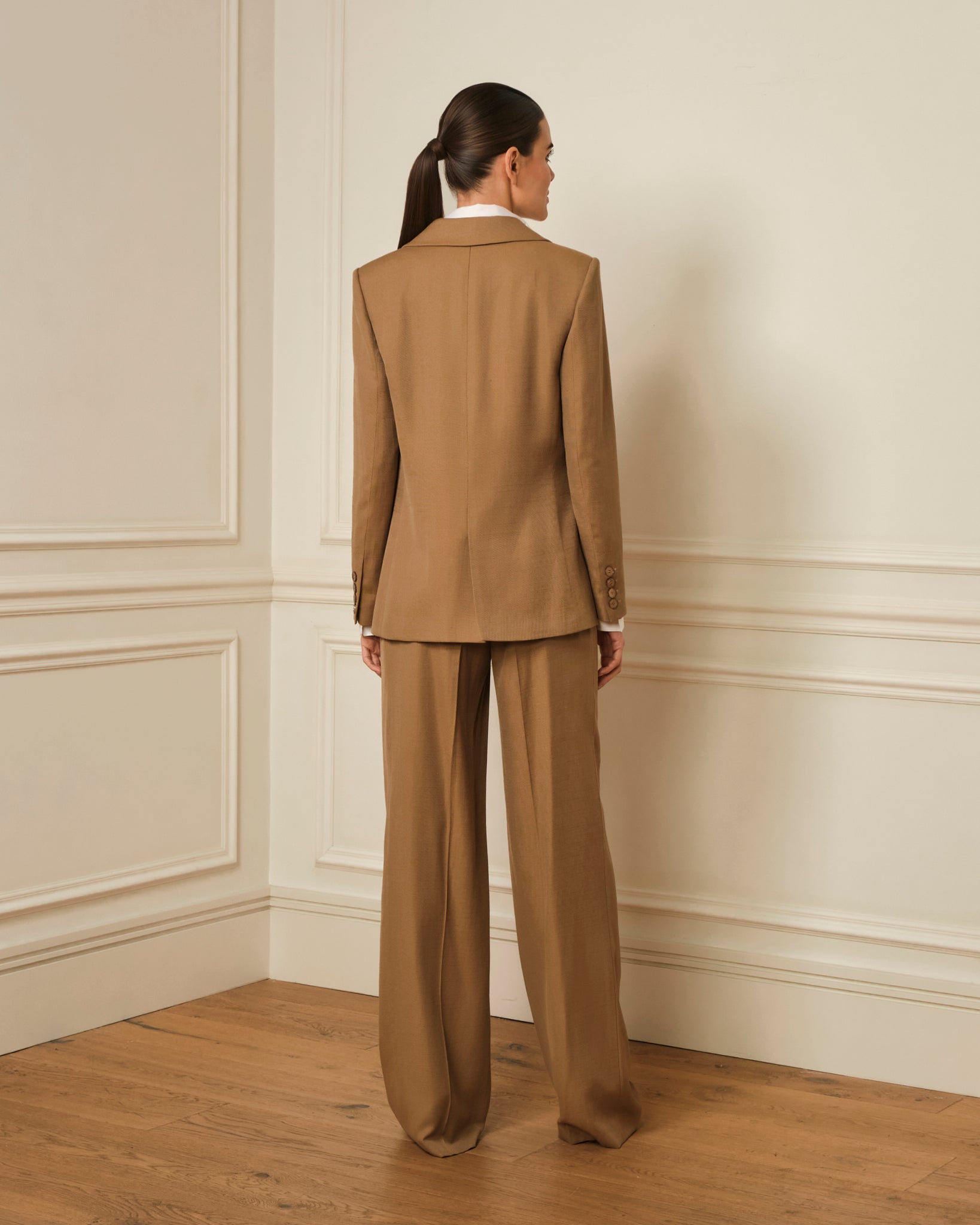 BLAZER DE LINO CAMEL