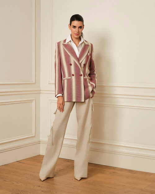 AMERICANA DE RAYAS BURDEOS