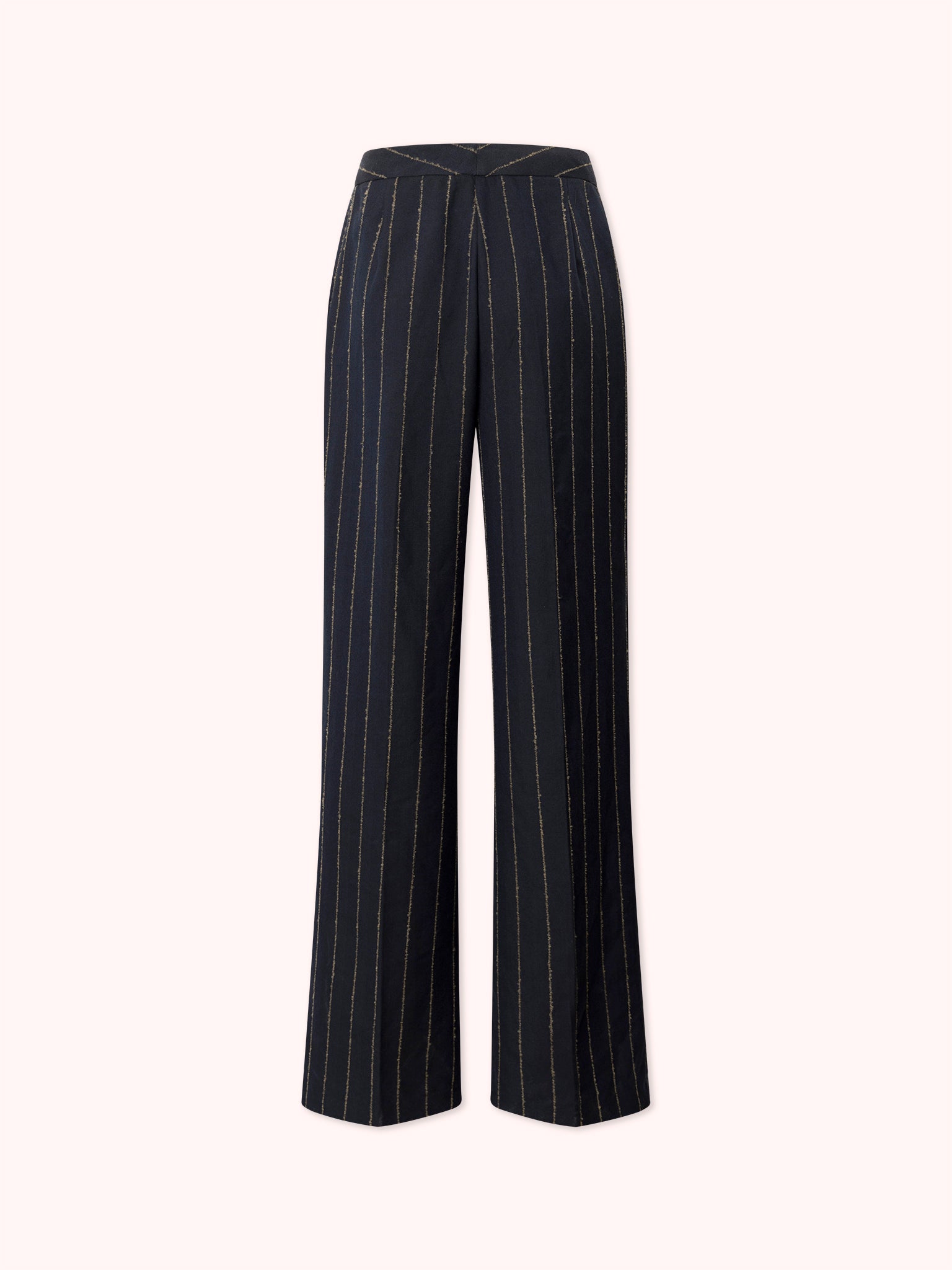 PANTALÓN PALAZZO CON PINZAS DE RAYAS