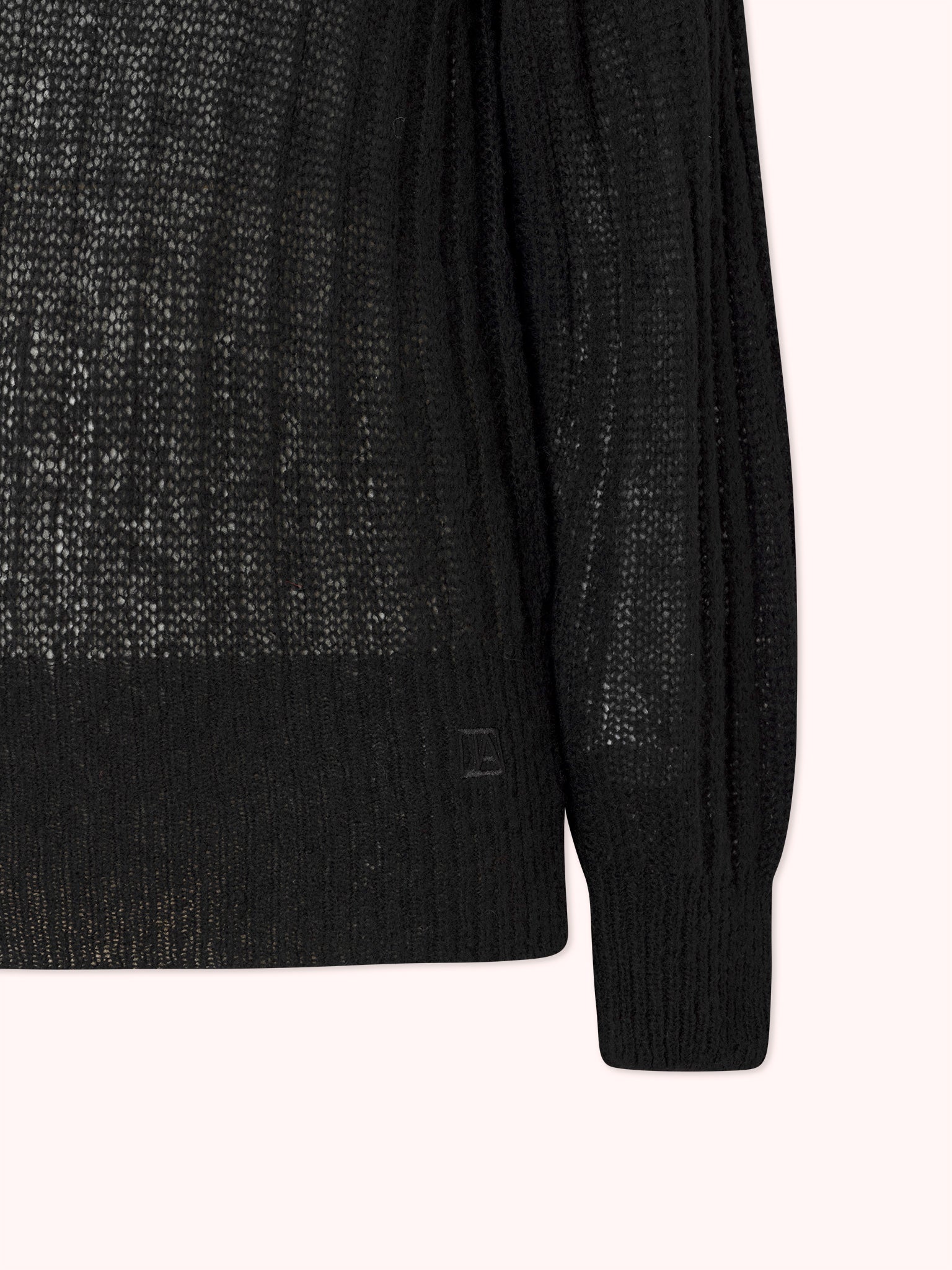 PRE-ORDER SUÉTER DE PUNTO CANALÉ CON CUELLO REDONDO NEGRO