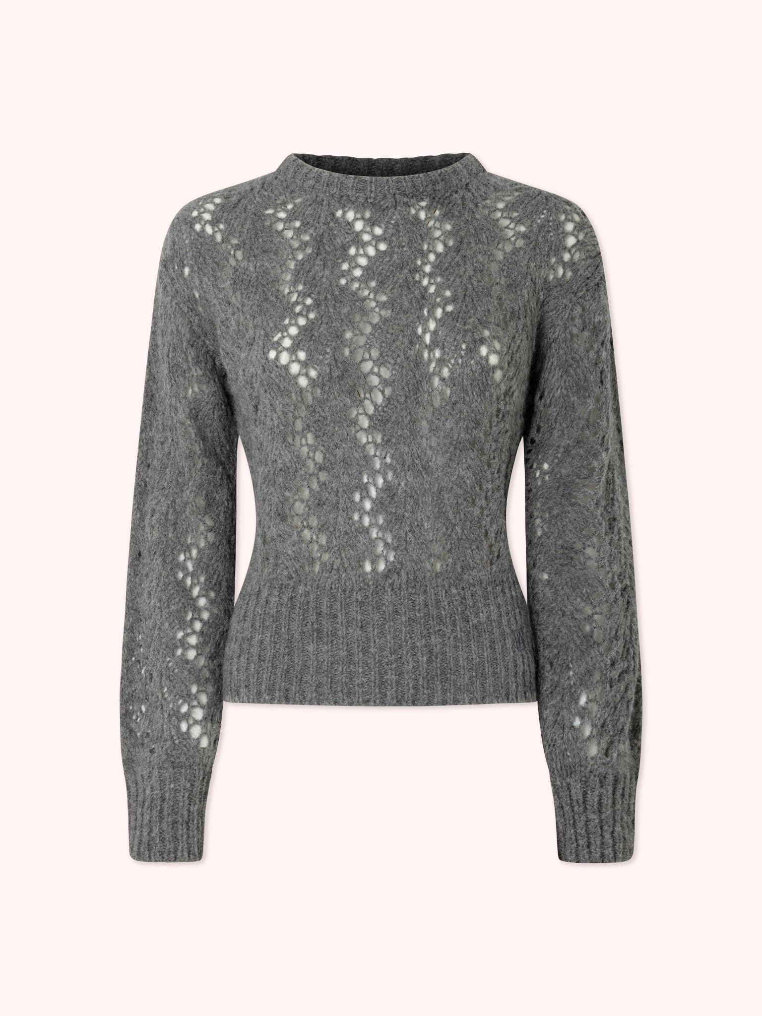 PRE-ORDER SUÉTER DE PUNTO CALADO GRIS