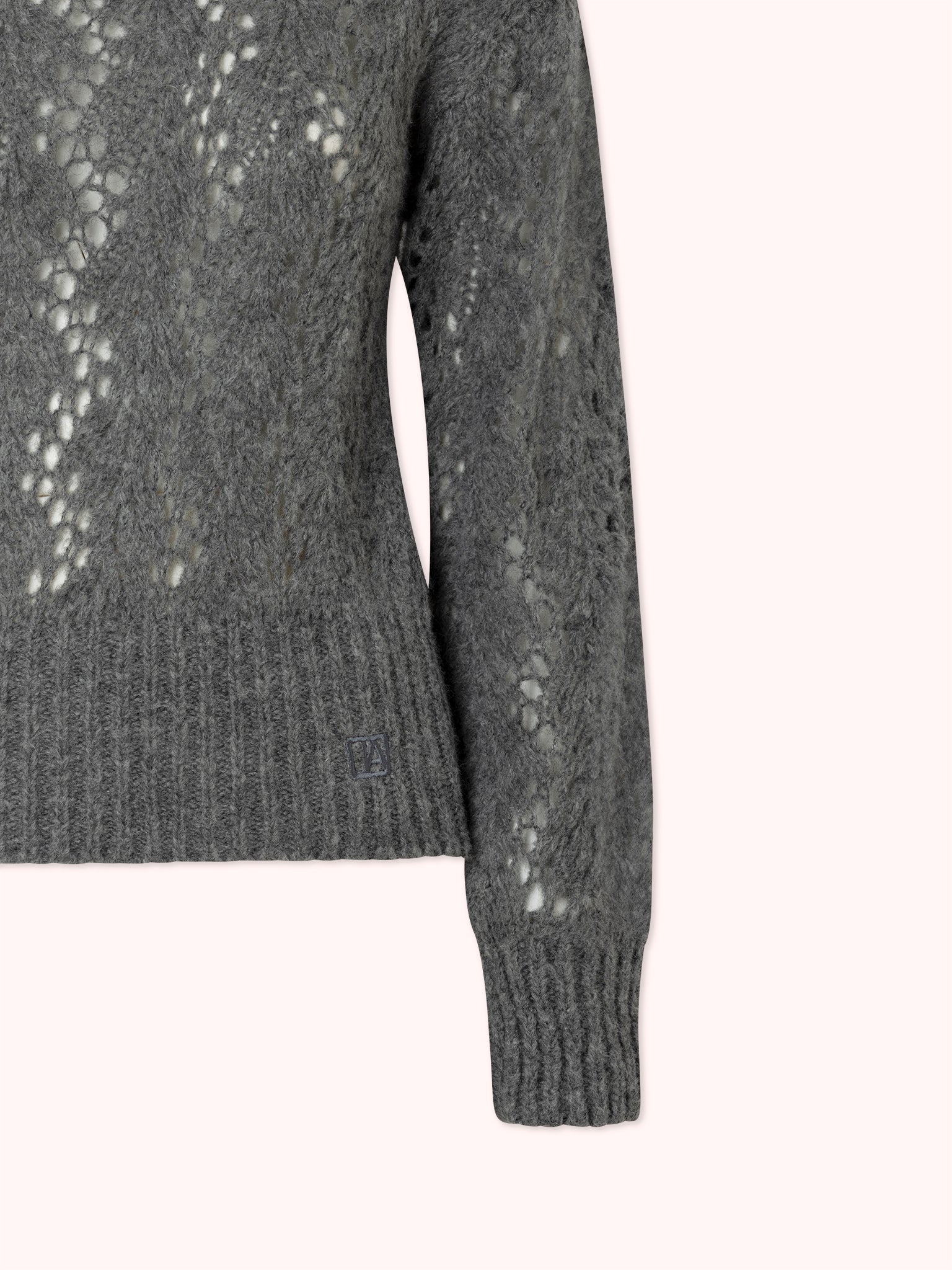 PRE-ORDER SUÉTER DE PUNTO CALADO GRIS