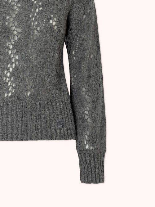 PRE-ORDER SUÉTER DE PUNTO CALADO GRIS