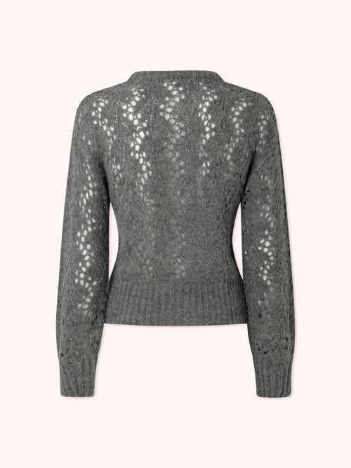 PRE-ORDER SUÉTER DE PUNTO CALADO GRIS