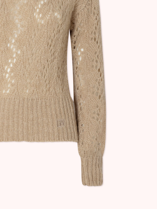 PRE-ORDER SUÉTER DE PUNTO CALADO CAMEL