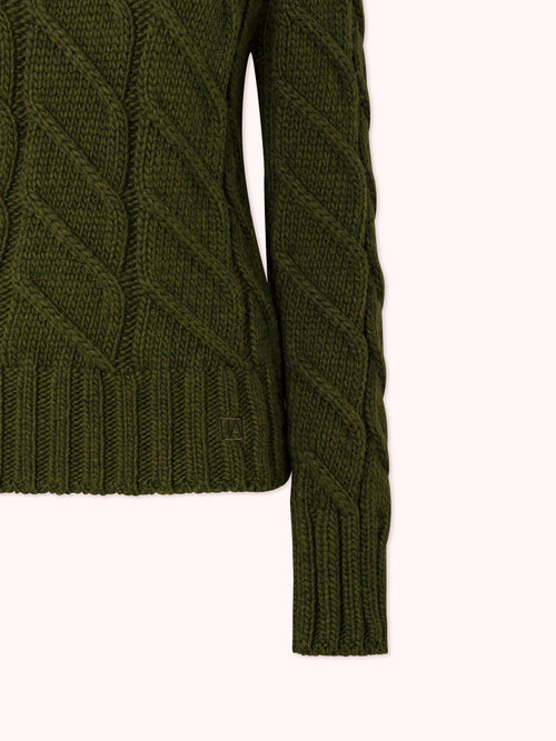 PRE-ORDER SUÉTER DE PUNTO TRENZADO VERDE