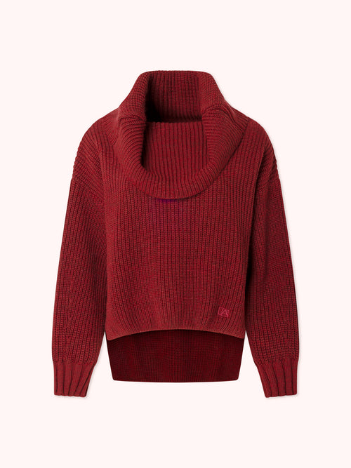 PRE-ORDER SUÉTER DE PUNTO CON CUELLO VUELTO GRANATE