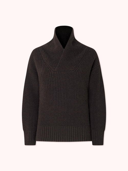 SUÉTER DE PUNTO CON CUELLO CHIMENEA MARRÓN