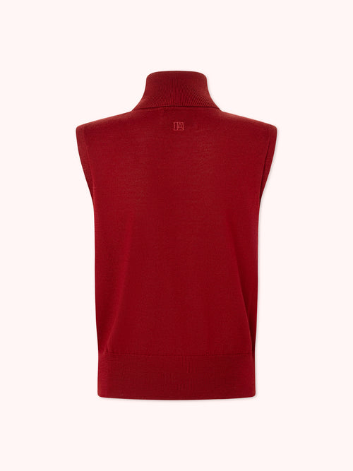 JERSEY SIN MANGAS CUELLO ALTO GRANATE