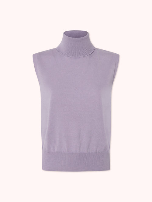 JERSEY SIN MANGAS CUELLO ALTO MALVA