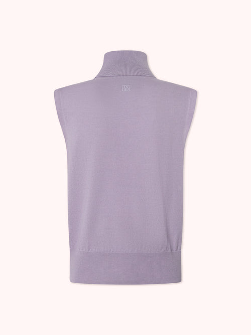 JERSEY SIN MANGAS CUELLO ALTO MALVA