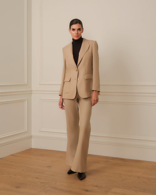 PANTALÓN FLARE BEIGE