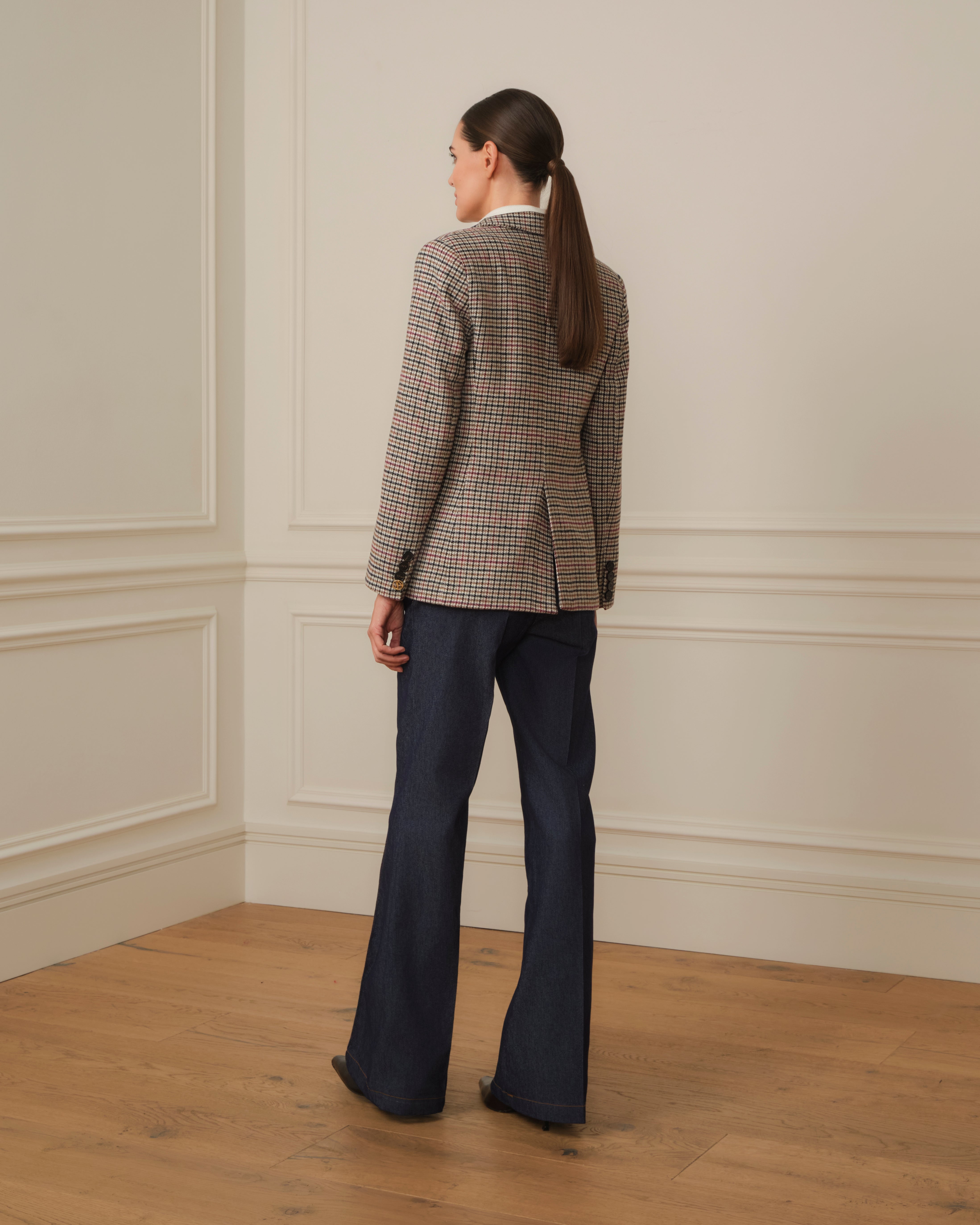 BLAZER PATA DE GALLO CON BOLSILLOS FRONTALES