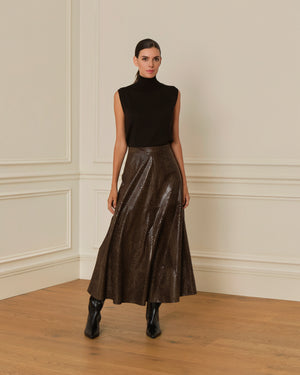 FALDA MIDI EFECTO PIEL DE PITÓN