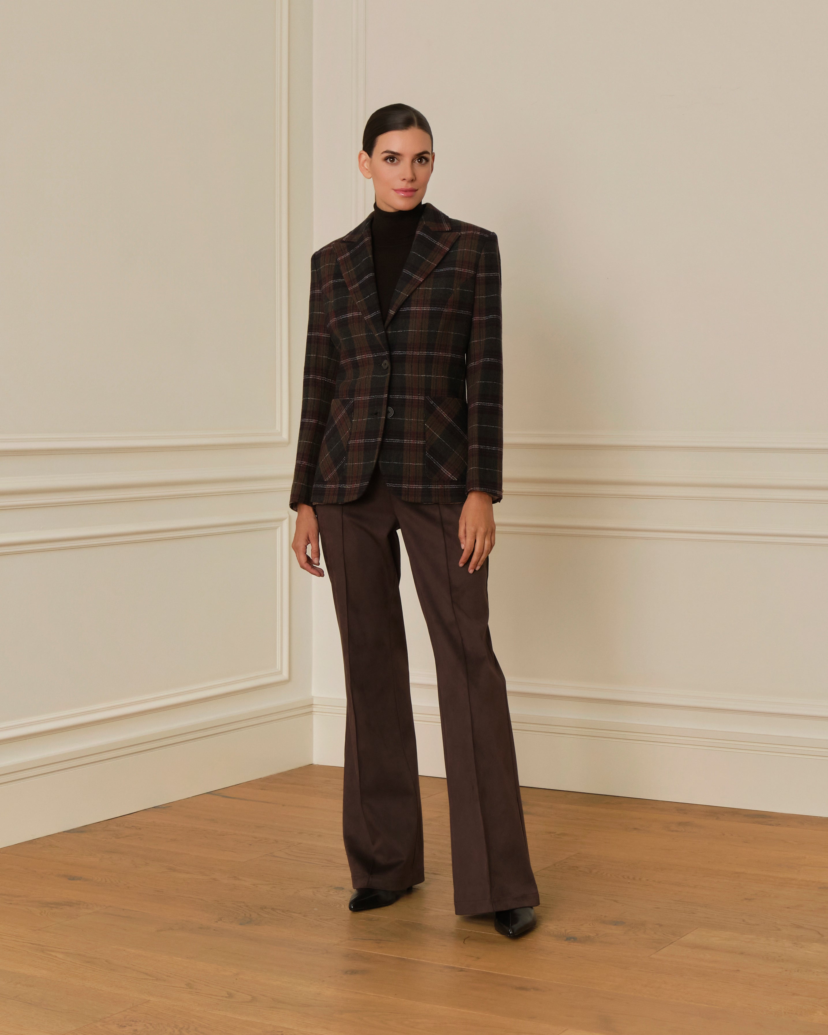 PRE-ORDER BLAZER DE CUADROS CON BOLSILLOS FRONTALES