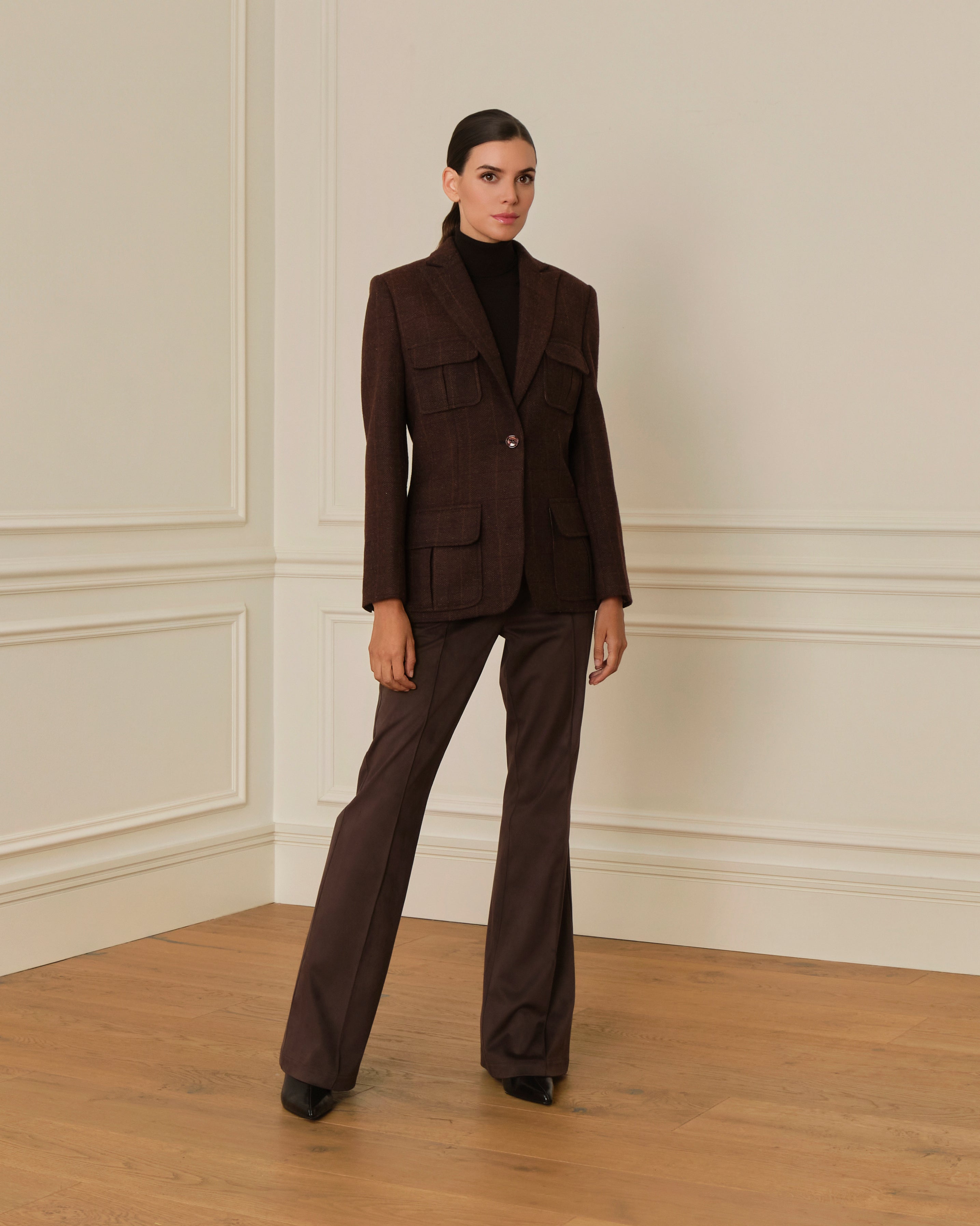 PRE-ORDER BLAZER DE LANA CON BOLSILLOS DE SOLAPA GRANATE