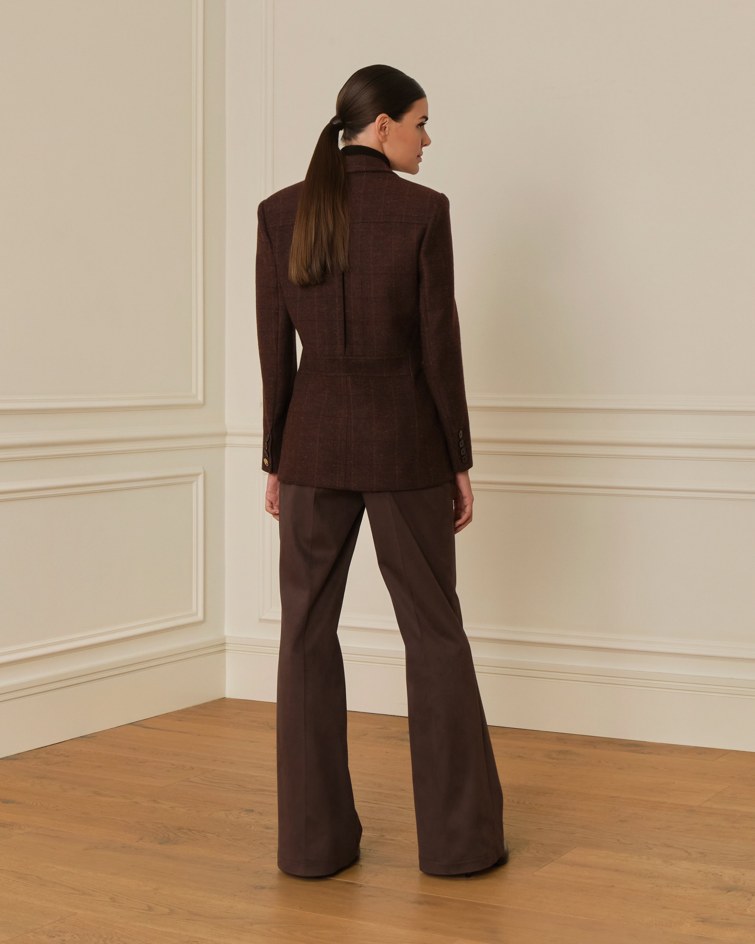 PRE-ORDER BLAZER DE LANA CON BOLSILLOS DE SOLAPA GRANATE
