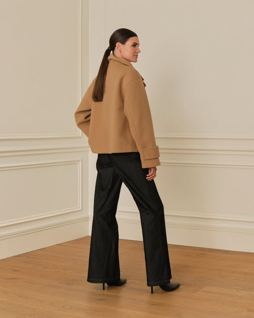 PRE-ORDER ABRIGO CRUZADO CON CUELLO PERKINS CAMEL