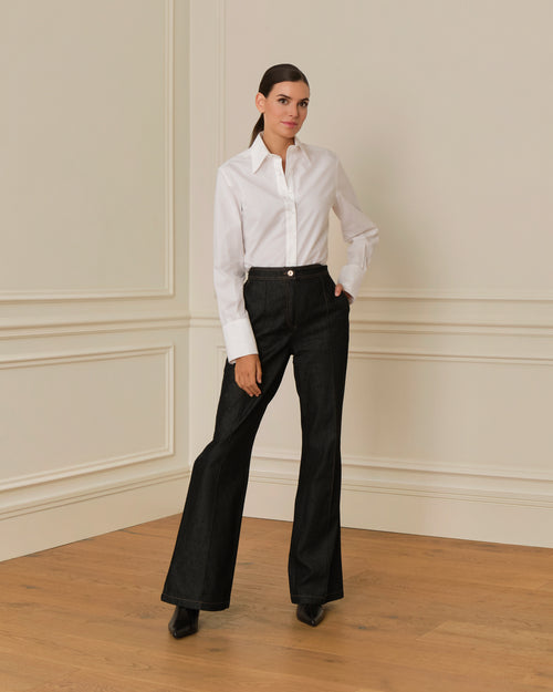PANTALÓN FLAIRE DENIM NEGRO