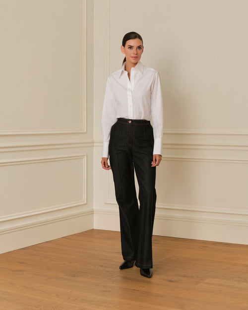 PANTALÓN FLAIRE DENIM NEGRO