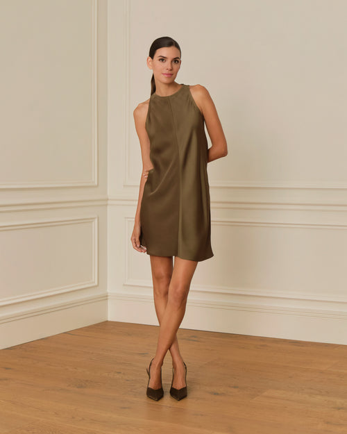 VESTIDO CORTO LENCERO VERDE