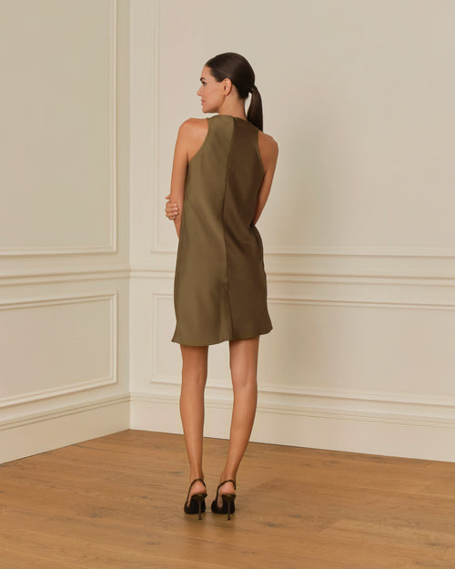 VESTIDO CORTO LENCERO VERDE