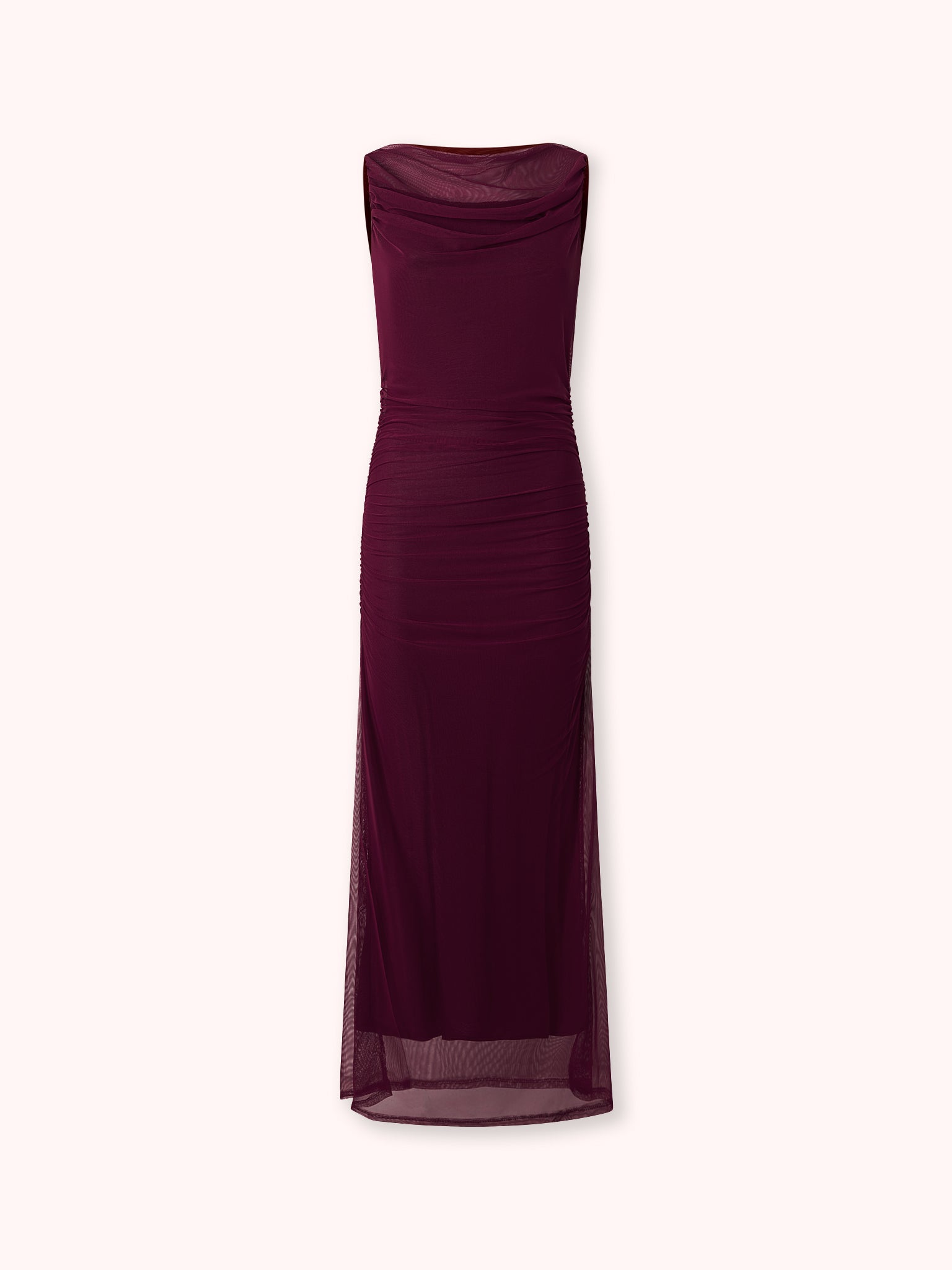 VESTIDO DE TUL CON ESCOTE DRAPEADO VIOLETA
