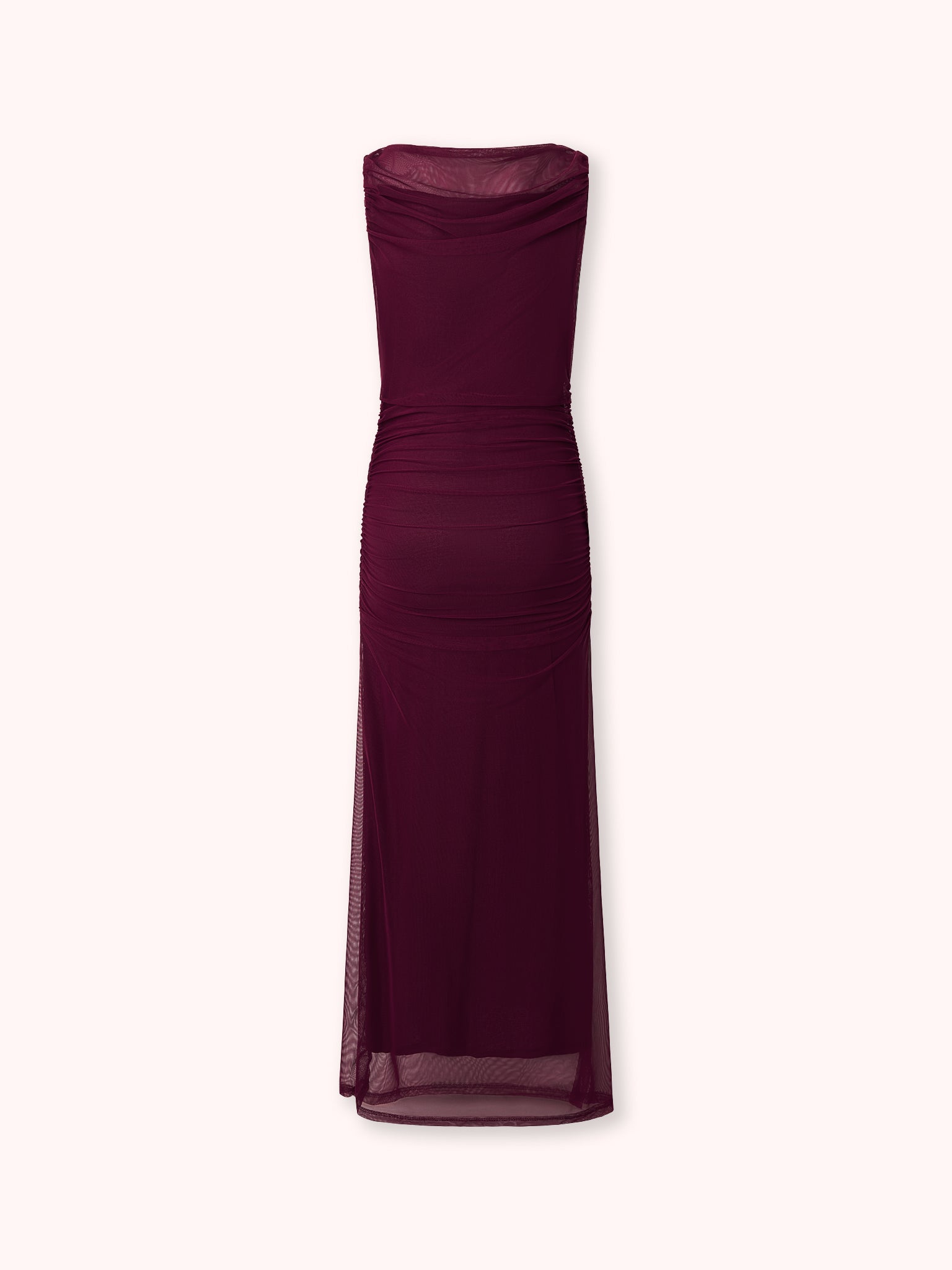 VESTIDO DE TUL CON ESCOTE DRAPEADO VIOLETA
