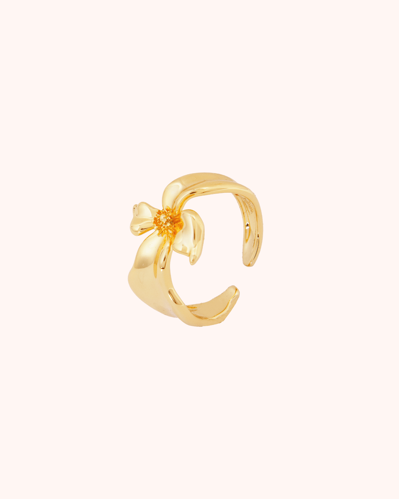 FLOR DE ALMENDRO ANILLO AJUSTABLE DORADO - Seeiou