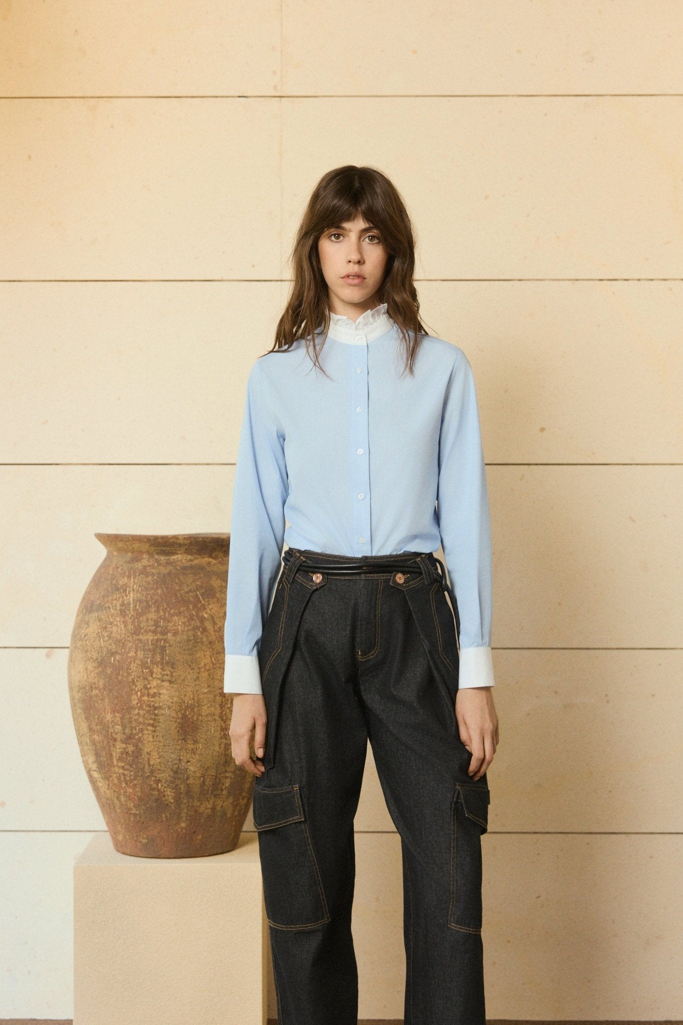 PANTALÓN DENIM NEGRO LEO - SEEIOU
