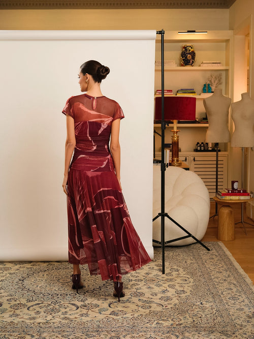 VESTIDO BURDEOS GAZELLE
