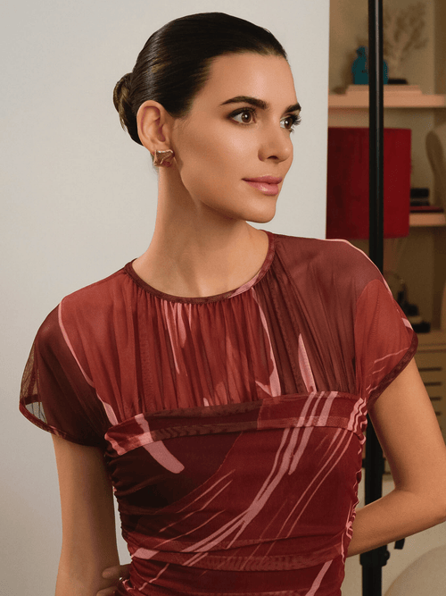 VESTIDO BURDEOS GAZELLE
