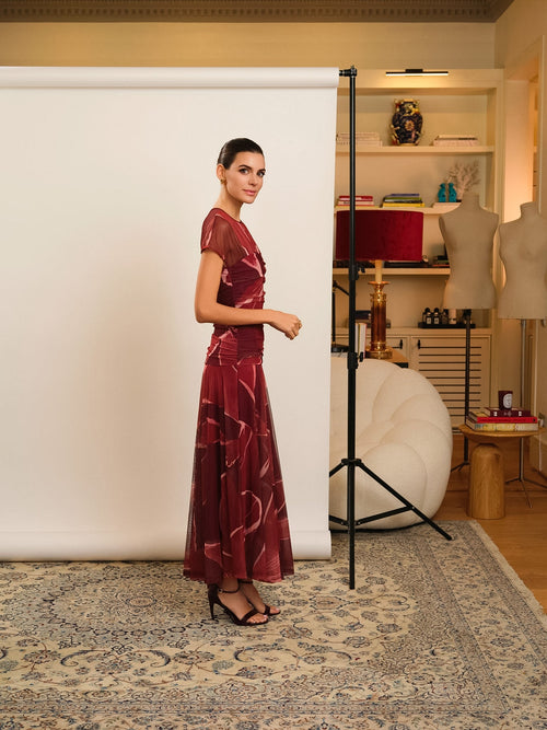 VESTIDO BURDEOS GAZELLE