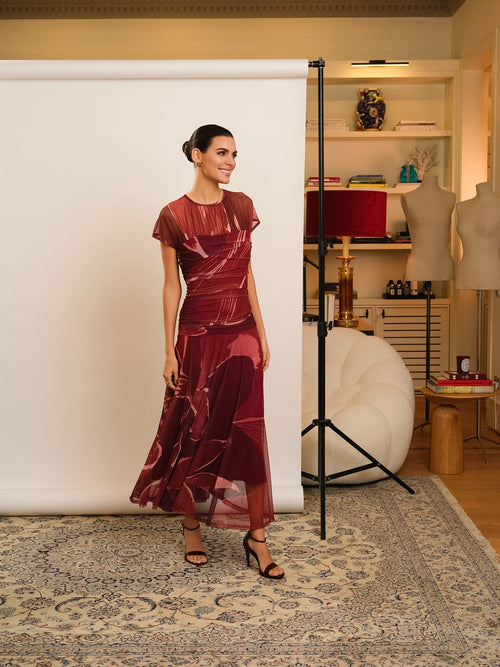 VESTIDO BURDEOS GAZELLE