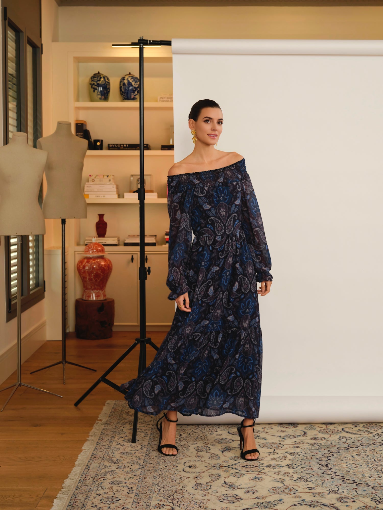 VESTIDO ESTAMPADO AZUL ASSIA - SEEIOU